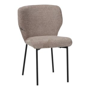 Mavier chair gray-beige fabric-black metal legs 48x61.5x82cm