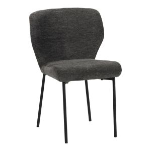 Mavier chair, gray fabric - black metal legs, 48x61.5x82cm