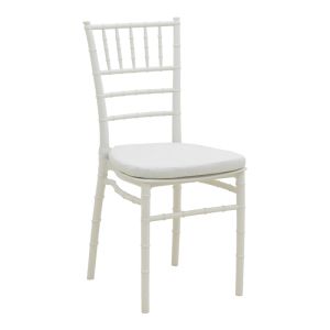 Tiffany I chair with polypropylene cushion in white color 39.5x46.5x87cm