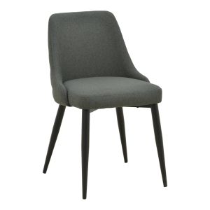 Zedna chair, anthracite fabric, with black metal legs, 51x58x84cm