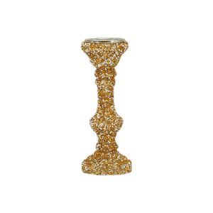 Glass candlestick Mosaic gold color 11X30CM