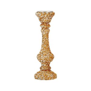 Glass candlestick Mosaic gold color 12X38CM