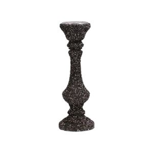 Glass candlestick Mosaic gray color 12X38CM