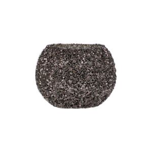 Glass candlestick Mosaic gray color 13X10CM