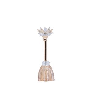 GLASS CANDLEHOLDER FOR CANDLEHOLDER, GOLDEN-AMBER-TRANSPARENT GLASS 10X20CM