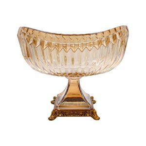 Glass decorative plate FL1203 amber color 27X14X23CM