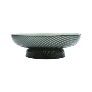 Glass decorative plate FL930 transparent gray-black color 30X9CM