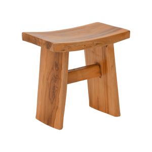 Табуретка Borbe от тиково дърво в естествен цвят 45x28x45см