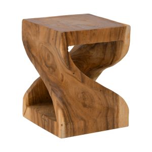 Табуретка Hourian I от дърво suar в цвят орех 35x35x45см
