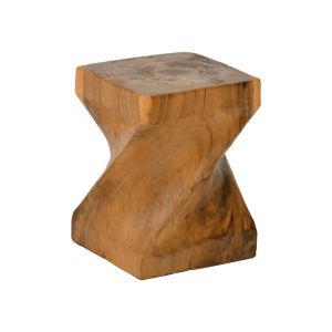 Табуретка Twister от суарово дърво в естествен цвят 30x30x45см
