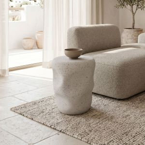 Табуретка-маса Ardini Stone бяла мат MGO D39.5x49.5см