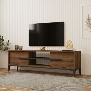 ТВ шкаф Eslem орех с антрацитен цвят 160x34.6x45см