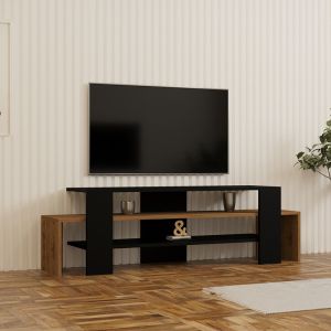 ТВ шкаф Lenour в цвят Sonoma с черен цвят 150x35x45см