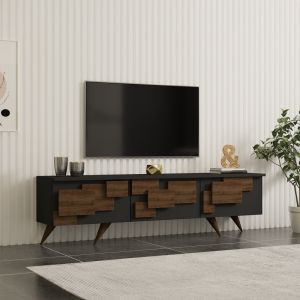 ТВ шкаф Trida орех с антрацитен цвят 160x35x45см