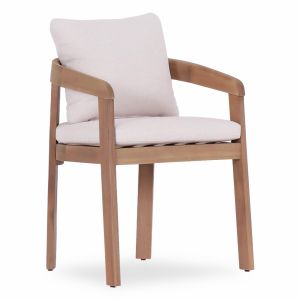 Cravin HM6441 dining chair made of acacia wood -- beige cushions 58X61X74 cm.