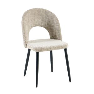 Dining chair FL2315 beige fabric with metal frame 57X49X84CM