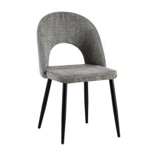Dining chair FL2315, dark gray fabric with metal frame, 57X49X84CM