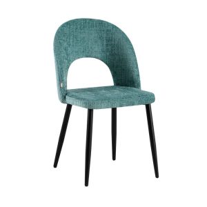 Dining chair FL2315, mint color, fabric, with metal frame, 57X49X84CM