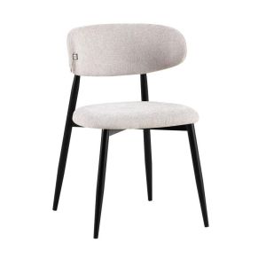 Dining chair FL2456, ice gray fabric color, with metal frame, 48X48X82CM