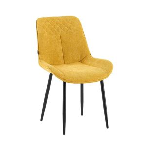 Dining chair FL2508, mustard color, fabric with metal frame, 58X53X84CM