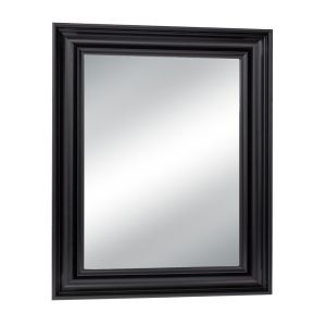 Black plastic rectangular mirror (wood effect) 60X80 cm