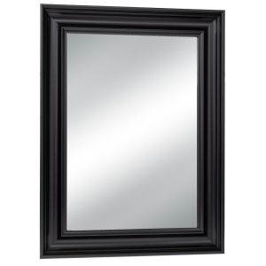 Black plastic rectangular mirror (wood effect) 80X120 cm