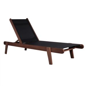Chaise longue, oak, Creta walnut and black cover, HM10356.03, 202.5X66.5X30.5CM