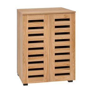 Шкаф за обувки с колелца Vento с 4 рафта, цвят дъб, 60X33X87 см