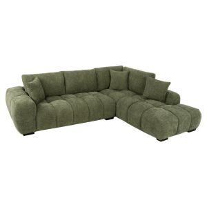 ЪГЛОВ ДИВАН (ДЕСЕН) COVEN HM3266.14R ЗЕЛЕН ПЛАТ 298X102-208X85ВСМ.