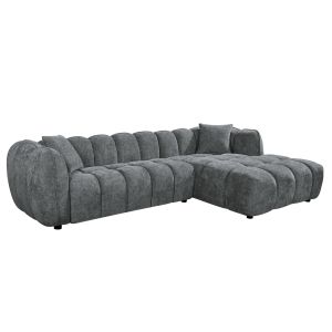 Ъглов диван (десен) Lykke HM3326.01R сив плат 280X89-165X70ВСМ.