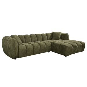 Ъглов диван (десен) Lykke HM3326.03R зелен плат 280X89-165X70ВСМ.
