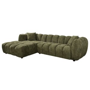 Ъглов диван (ляв) Lykke HM3326.03L зелен плат 280X89-165X70ВСМ.
