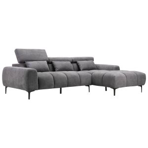 ЪГЛОВ ДИВАН ДЕСЕН DIVYA HM3267.12R СИВ ПЛАТ 264X175X99ВСМ.