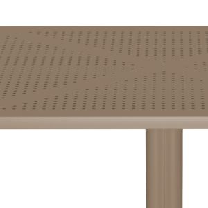 Groovy table made of polypropylene, perforated, cappuccino 60x60x76 cm