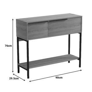 Nordic console in sonoma black 90x29.5x76cm