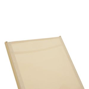 Алуминиев шезлонг Boka капучино-текстил в цвят шампанско 60x192x31см