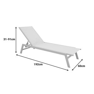 Алуминиев шезлонг Boka капучино-текстил в цвят шампанско 60x192x31см