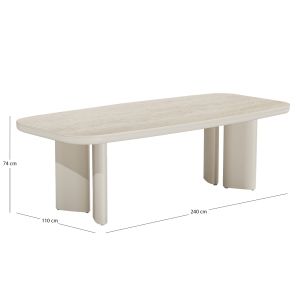 Алуминиева маса CARDEMO SM6498.02 бежово-симетрован камъмен плот 240X110X74СМ.