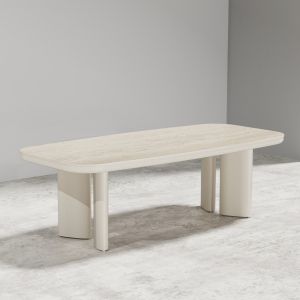 Алуминиева маса CARDEMO SM6498.02 бежово-симетрован камъмен плот 240X110X74СМ.