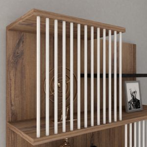Библиотека Gassim sonoma с антрацит и бяло 80x24.6x160см