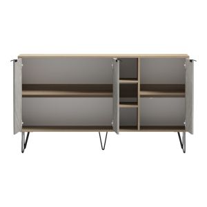 Balain sideboard, sonoma gray, beige, marble look, 142x35.5x83cm