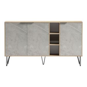 Balain sideboard, sonoma gray, beige, marble look, 142x35.5x83cm
