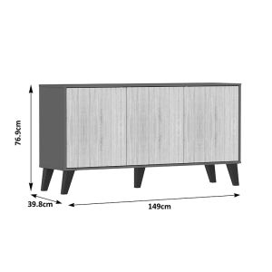 Buffet Billie anthracite-sonoma 149x40x77cm