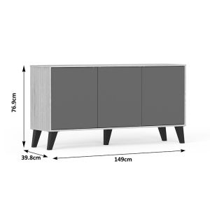 Buffet Billy sonoma-anthracite 149x40x77cm