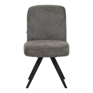 Novo swivel chair, anthracite boucle fabric, black metal legs, 65.5x50x90cm