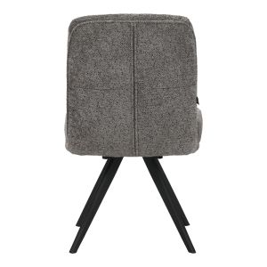 Novo swivel chair, anthracite boucle fabric, black metal legs, 65.5x50x90cm