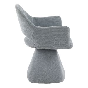 SWIVEL DINING CHAIR SIMA HM18360.01 LINEN FABRIC IN GREY 64X61X84.5CM
