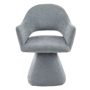 SWIVEL DINING CHAIR SIMA HM18360.01 LINEN FABRIC IN GREY 64X61X84.5CM