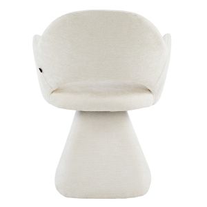 SWIVEL DINING CHAIR SIMA HM18360.02 LINEN FABRIC IN ECRU COLOR 64X61X84.5HCM