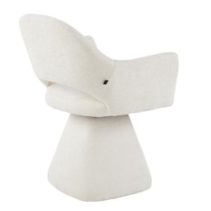 SWIVEL DINING CHAIR SIMA HM18360.02 LINEN FABRIC IN ECRU COLOR 64X61X84.5HCM